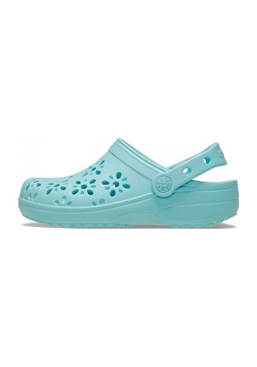 Crocs Classic Floral Cut Out Clog Kız Bebek Terlik 210944 Mavi