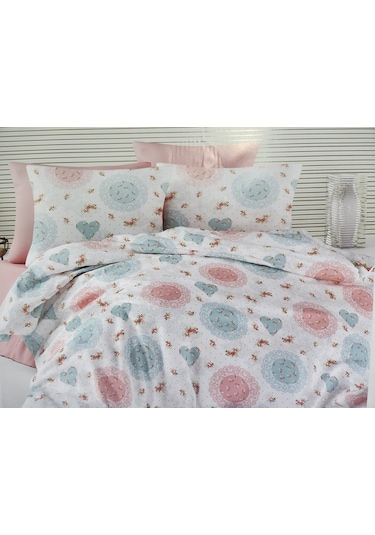 Çift Kişilik Nevresim Takımı Oya Pudra