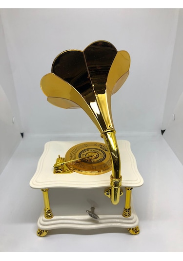 Lebron Gramofon Müzik Kutusu Beyaz