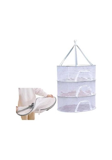 Novahub 3 Katmanlı Asılı Bitki Kurutucu, 3d Net Çamaşır Askısı, Bitki Ve Sebzeler İçin Kurutma Ağı Beyaz