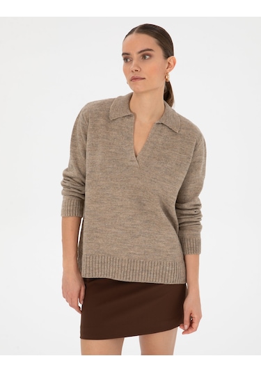 Pierre Cardin Kadın Bej Kazak /triko 50317226-vr011 Bej