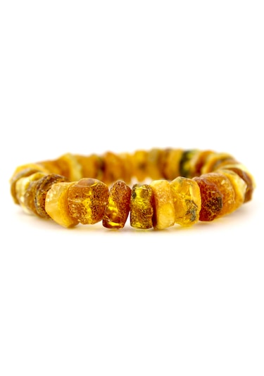 Kehribar Bileklik Amorf Tasarım Ambergold Blk23-132 Çok Renkli