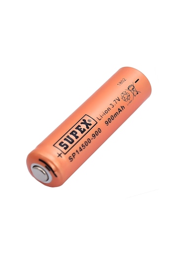 Supex 14500 3.7v 900mah Li-ion Şarjlı Pil Başlı