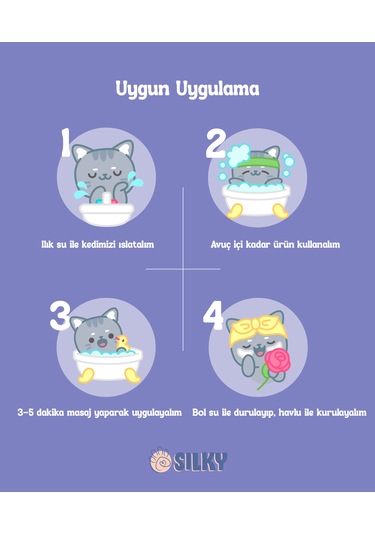 Silkypetwash - Kedilere Özel Doğal Lavanta Özlü Şampuan - 250ml