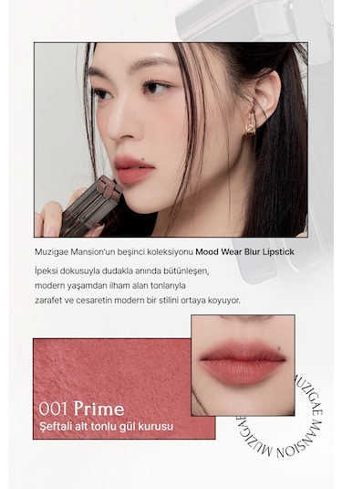 Muzıgae Mansıon Moodwear Blur Lipstick 001 Prime 001 Prime