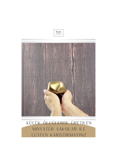 Çiçek Saksısı Dekoratif Kaktüs Saksı 1 Adet Spiral Oval Model - Altın Eskitme