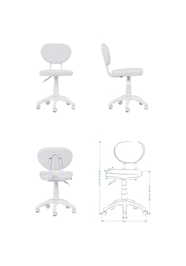 Vilinze Biga Çalışma Ofis Masası Ve Deniz Çalışma Ofis Sandalyesi Set - 60x90 Cm Beyaz