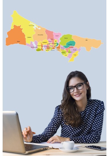 Istanbul Anadolu Ve Avrupa Yakası Haritası Görünümü Kağıt Tahta 1