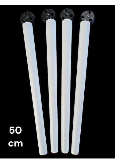 4 Adet Beyaz Boyalı Ahşap Konik 50 Cm Zigon,orta Sehpa,puf,komidi