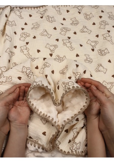 Hannydi Yenidoğanlar İçin Muslin Battaniye, Doğum Yaşı Küçük Bebek Arabası İçin Taburcu Götürücü 419545031 Bej