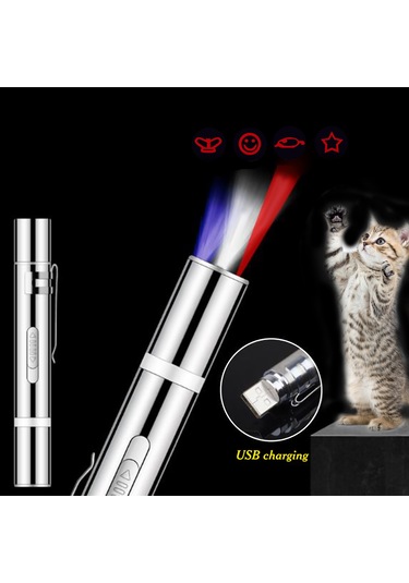 Qingmipy Usb Şarjlı 3 Modlu Kedi Oyuncağı - Avlanma İçin Eğlenceli Ve Eğitici Gümüş