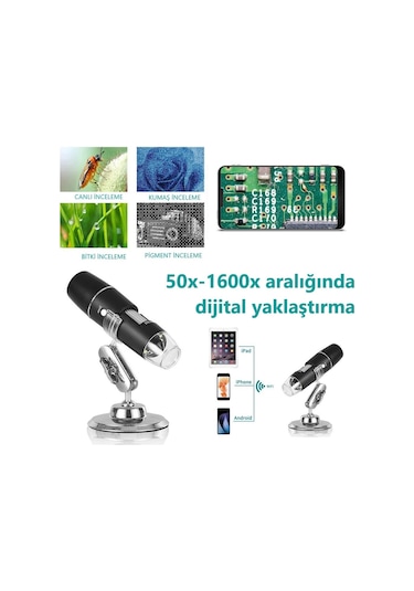 Bushman 1600x 2.mp Kablosuz Cmos 8 Led Digital Mikroskop