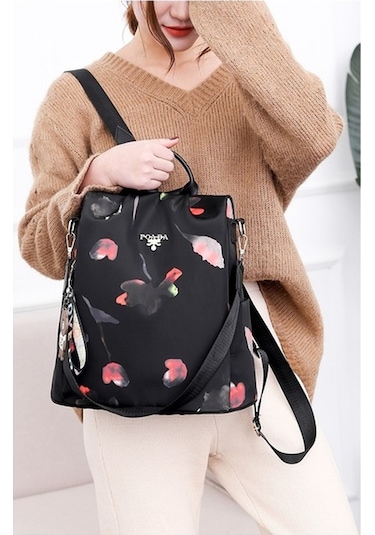 Xianwen Oloey Yeni Kadın Sokak Modası Baskılı Sırt Çantası Fuşya