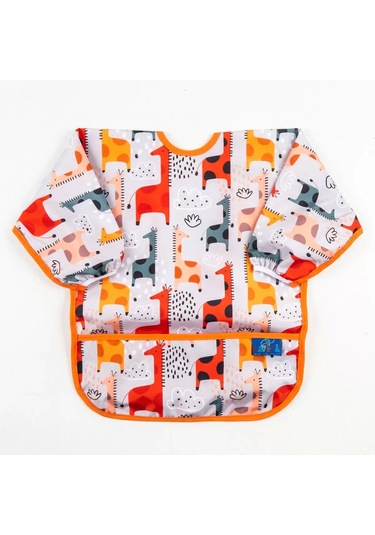 Candar Graffe Desenli Sıvı Geçirmez Uzun Kol Aktivite Ve Mama Önlüğü 6-24 Ay Standart Çok Renkli