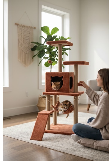 Nursoft Kedi Tırmalama Platformlu S9 Kremit
