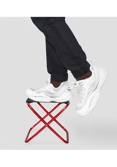 Taşınabilir Katlanır Kamp Sandalyesi Hafif Seyahat Sandalyesi Açık Küçük Mazar L Size Red Kırmızı