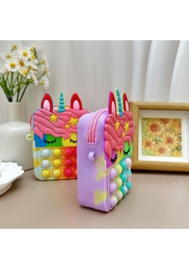 Dancemonkey Ve Unicorn Stressiz Sevimli Para Oyuncakları Messenger Kız İçin Eğlence Dekompresyon Cüzdanı: Çanta C Bozuk Zx Çok Renkli