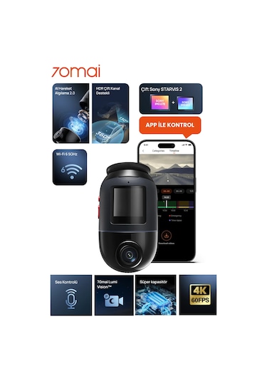 70mai Dash Cam X800 128gb Siyah