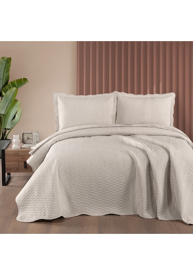 Schafer Elegance Yatak Örtüsü Seti 3 Parça-bej