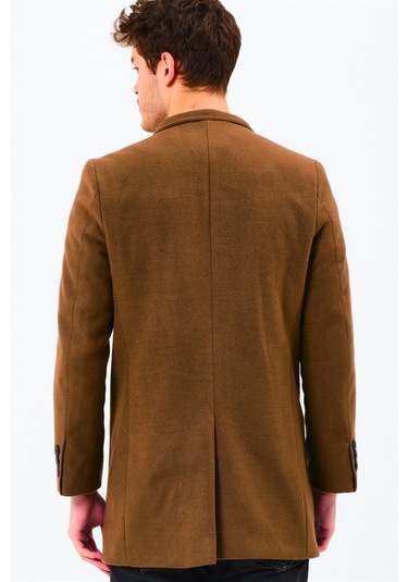 Plt8327 Dewberry Erkek Palto-Koyu Camel-Koyu Camel