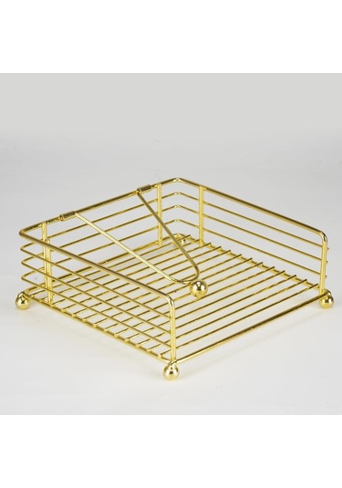 Geeroyoo Demir Yapı Kare Masa Peçete Tutucu, Mutfak Ve Restoran Dekorasyonu, Ağırlıklı Kolu İle Düz Peçete Dağıtıcı Altın