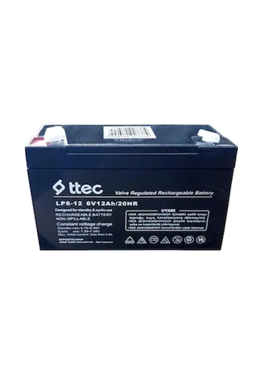 Ttec 6 V 12A Akü - 6V 12 AH Bakımsız Kuru Akü 2024 Üretim