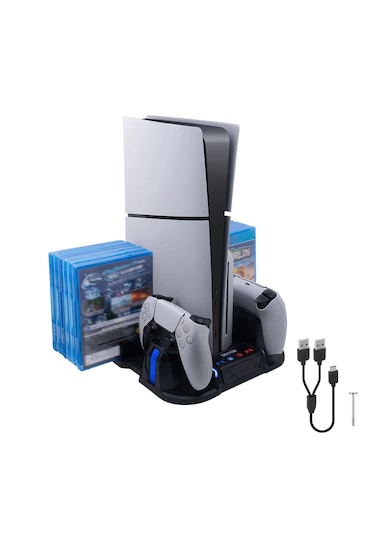 Ps5 Slim Multi Fonksiyonlu Fanlı Şarj Stand