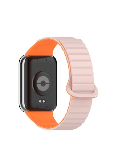 Effox Xiaomi Mi Band 8 Pro Silikon Kordon Krd-105 Strap Kayış-pembe-turuncu