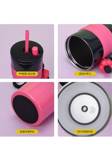 Springsun 710ml 316 Paslanmaz Çelik Isı Yalıtımlı Matara, Sürekli Su İçin Taşınabilir, Damlacık Sağlam, Araba Fincan Tutucusuna Uyumlu, Pipetli Outdoor Kupa Mavi