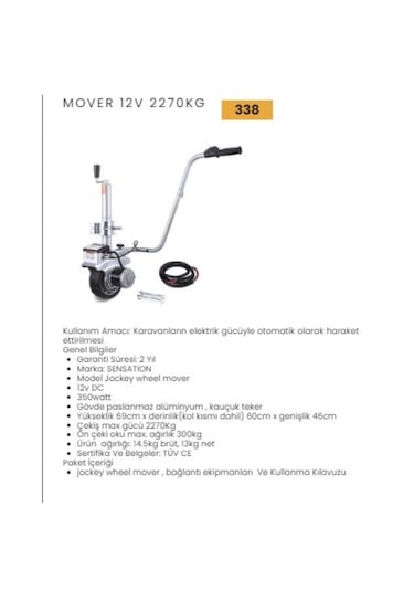 Sensation Jockey Wheel Mover 12v 2270 Kg