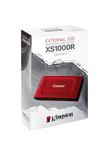 Kingston XS1000 1 TB USB 3.2 Gen 2 Mini Taşınabilir SSD Kırmızı