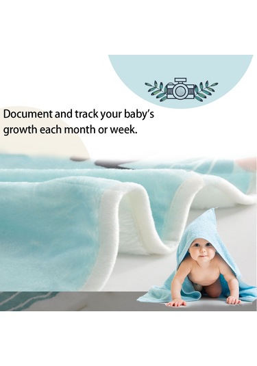 Dianziye Bebek Gelişimini Kaydetmek İçin Flanel Milyat Stones Battaniye - Fotoğraf Çekimleri İçin Gemi Desenli Arka Plan Çok Renkli