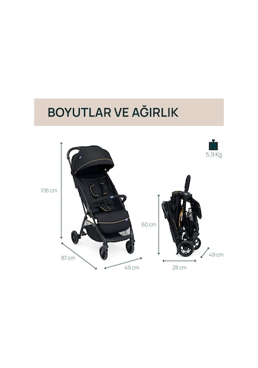 Chicco Glee Bebek Arabası Uneven Black 08087068730000