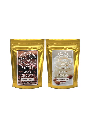 1x100 Gr Sıcak Çikolata 1x100 Gr Beyaz Çikolata Hazır