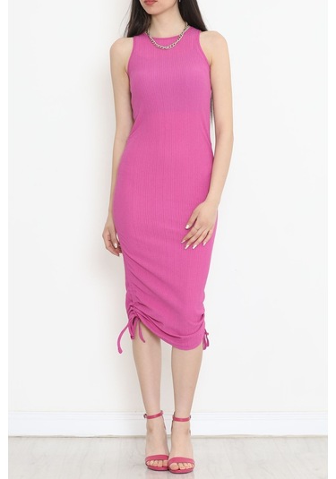 Mokashopin - Büzgülü Elbise Fuşya - 12579.631. 001