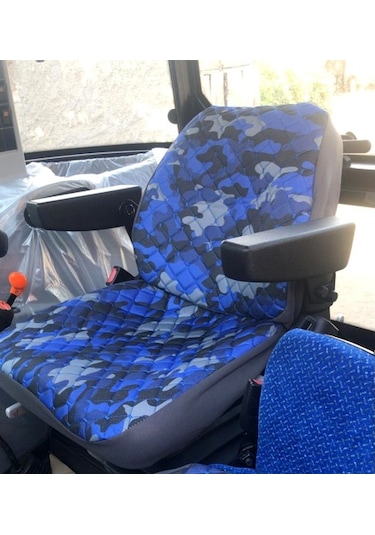 Traktör Koltuk Kılıfı - Tüm Traktörler - Mavi Kamuflaj -Bb-369