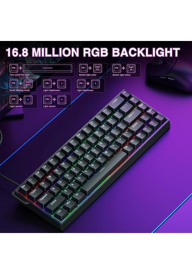 Aula Win68 He Manyetik Klavye Rapid Trigger Graywood Swtich 8000hz Rgb Tkl Hot Swap Oyuncu Klavyesi Siyah