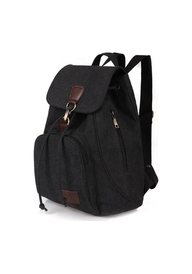 Dawndesslo Kadın Vintage Keten Sırt Çantası - Seyahat Ve Okul İçin Omuz Askılı Dizüstü Çantablack Black