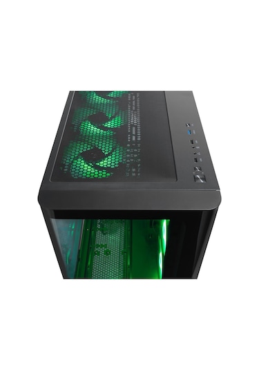 Rampage Loopy Plus Siyah 7 12cm Argb Fan 950w 80 Plus Standart Temperli Cam Kumandalı Atx Mid-t Gaming Oyuncu Kasası