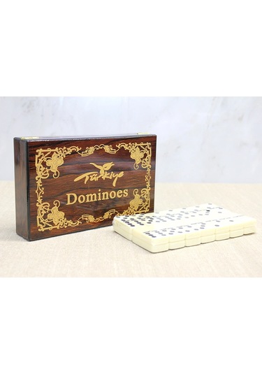 Ahşap Kutulu Domino Oyunu Model 3 Çok Renkli