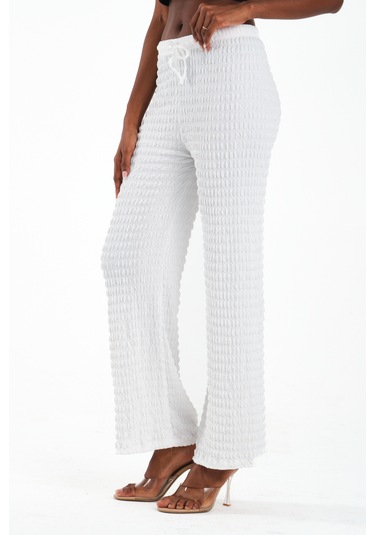 By Papi Örme Pantolon Beyaz