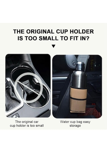 Kahverengi Seametal Araba Koltuğu Yan Saklama Çantası İç Oto Koltukları Yan Organizatör Su Bardağı Tutucu Aksesuarları