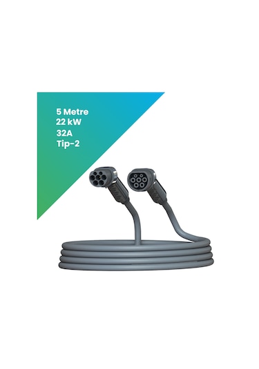 Elektrikli Araç Şarj Paketi 22Kw Şarj Cihazı + 5 Metre Tip 2 Kablo