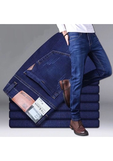 Sones Erkek İş Günlük Giyim Pantolon Streç Bol Düz Paça Pantolon Siyah