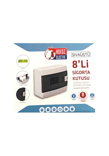 Horoz 8 Li Sigorta Kutusu Siva Üstü Sekizli 600-000-800