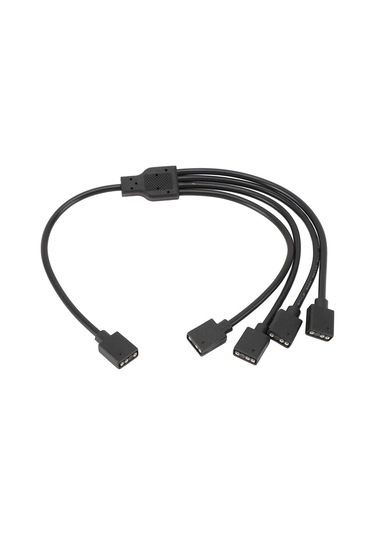 Xindoker 5v 3 Pin Argb Çevirici Kablosu, 1'den 4'e, Ana-ana Bağlantı, Bilgisayar Kasası Cpu Soğutucu Ve Argb Fanları İçin Led Senkronizasyon Uzantı Kablosu Siyah