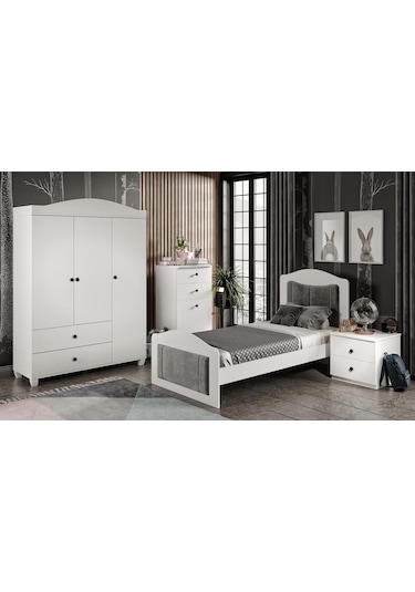 Torino Genç Odası, Çalışma Masası ve Kitaplık Beyaz