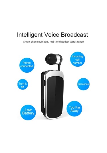 Flybuy K52 Geri Çekilebilir Kablolu Bluetooth Kulaklık - Gürültü Engelleme, 5 Saat Pil Ömrü, K52bt