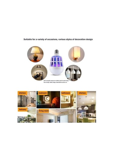 Besthome1 Led E27 15w 365nm Mor Işıklı Musluk Öldürücü, 175-265v Ac, 45 Eğimli, 3 Modlu, Haşere Kontrolü 5177