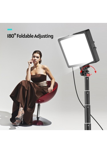 Mufunye Andoer Usb Led Işık Seti 3200k-5600k 14 Seviye Parlaklık Ayarlı 148cm Yüksekliği Ayarlanabilir Tripod 5 Filtreli Üçlü Cold Shoe